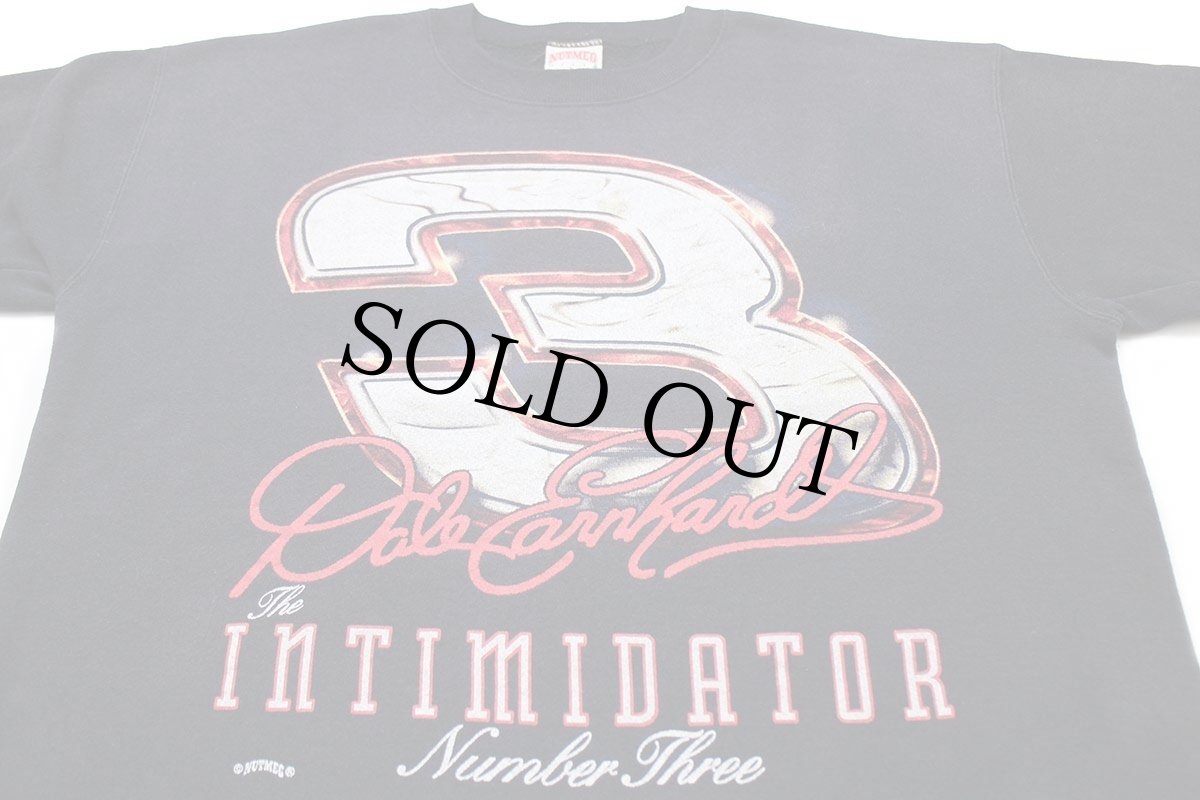 画像3: 90s USA製 NASCAR Dale Earnhardt INTIMIDATOR 3 スウェット 黒 フェード L (3)