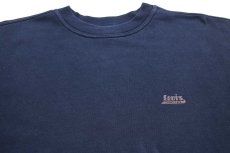 画像3: 90s イタリア製 Levi'sリーバイス ワンポイント コットン スウェット 紺 フェード XL★ユーロ (3)