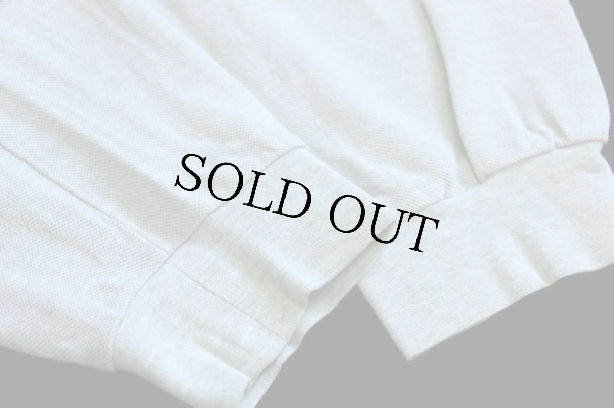 画像5: 70s フランス製 CHEMISE LACOSTE ラコステ ワンポイント コットン 鹿の子 長袖ポロシャツ 杢ライトグリーン 7 (5)