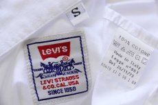 画像4: 90s イタリア製 Levi'sリーバイス ロゴ刺繍 ボタンダウン コットンシャツ 白 S★ユーロ (4)