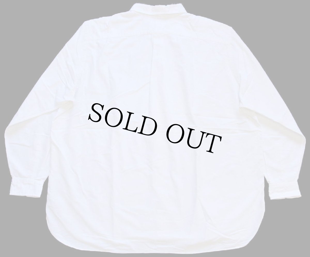 画像2: 00s ラルフローレン ワンポイント マチ付き ボタンダウン オックスフォード コットンシャツ 白 2XB★特大 (2)