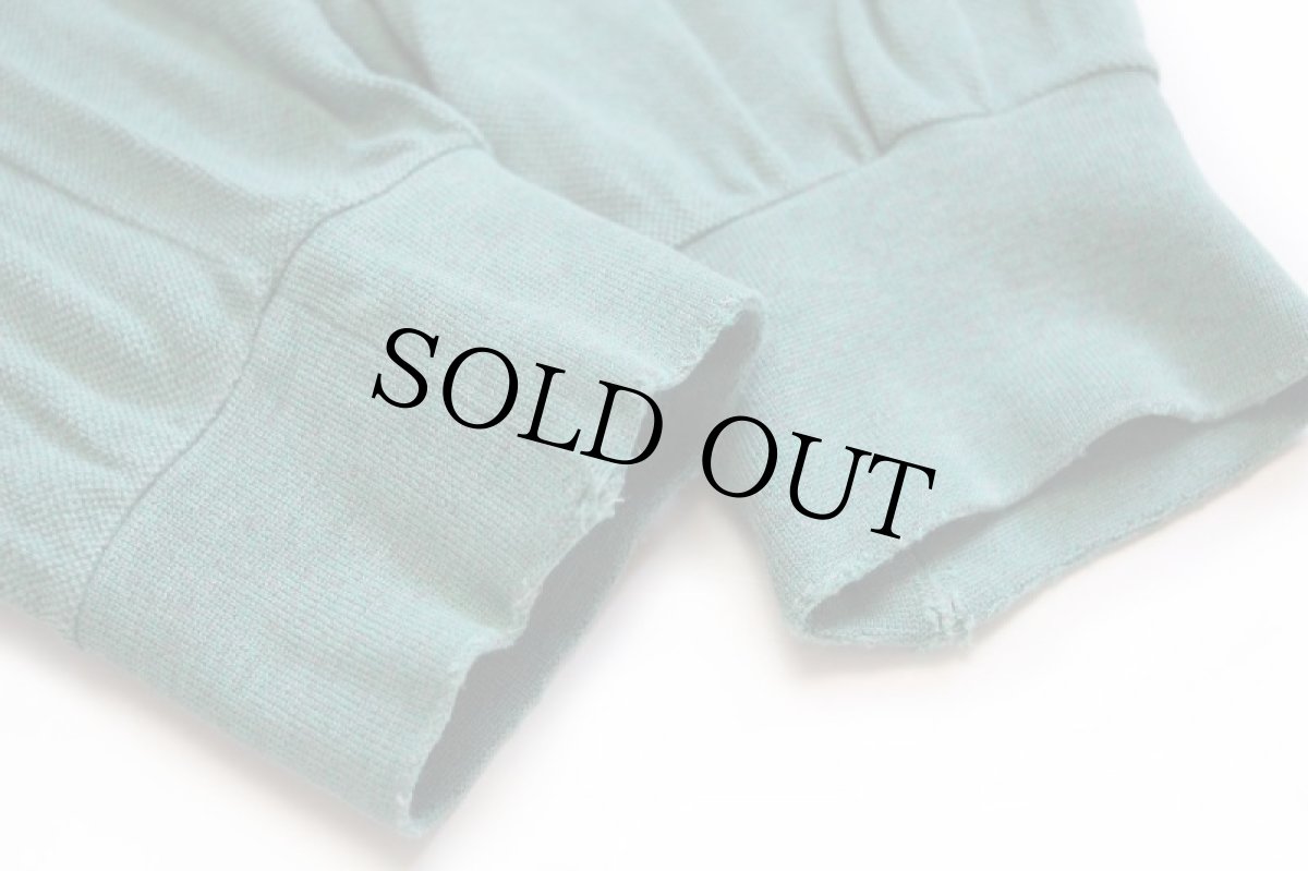 画像6: 70s フランス製 CHEMISE LACOSTE ラコステ ワンポイント コットン 鹿の子 長袖ポロシャツ 杢グリーン 5★105 (6)