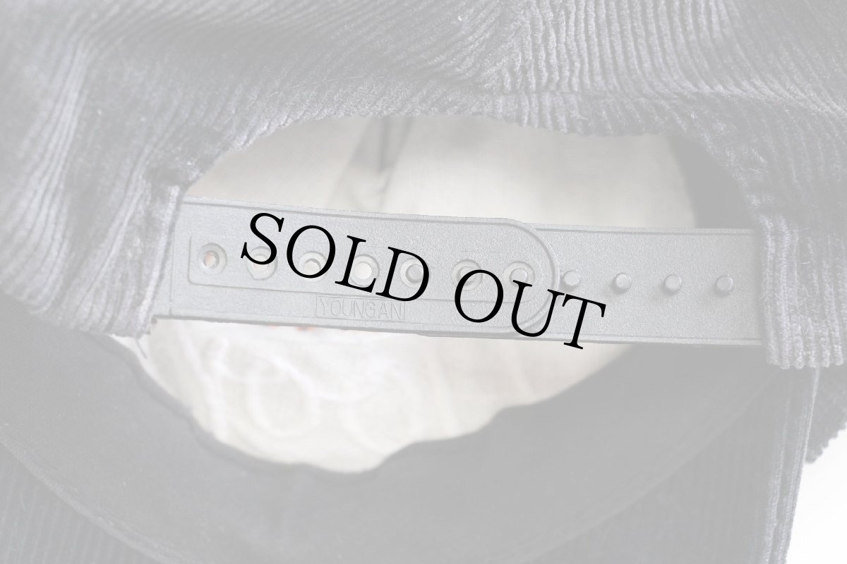 画像6: 80s LAKE CITY Hoops 刺繍 コットン コーデュロイキャップ 黒 フェード (6)