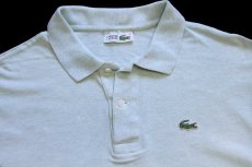 画像3: 70s フランス製 CHEMISE LACOSTE ラコステ ワンポイント コットン 鹿の子 長袖ポロシャツ 杢ライトグリーン 7 (3)