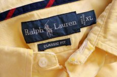 画像4: 00s ラルフローレン ワンポイント マチ付き ボタンダウン オックスフォード コットンシャツ 黄 XL (4)