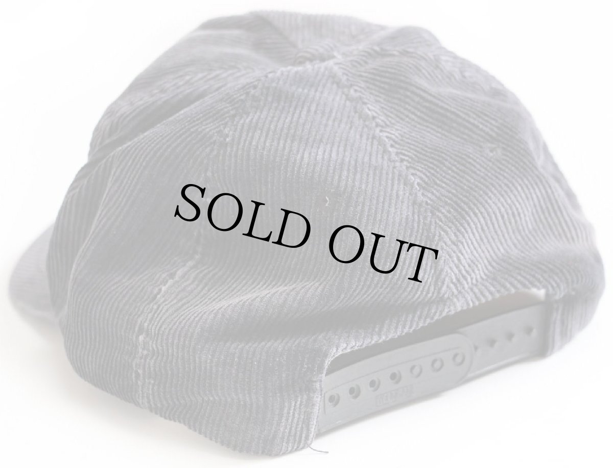 画像2: 80s LAKE CITY Hoops 刺繍 コットン コーデュロイキャップ 黒 フェード (2)