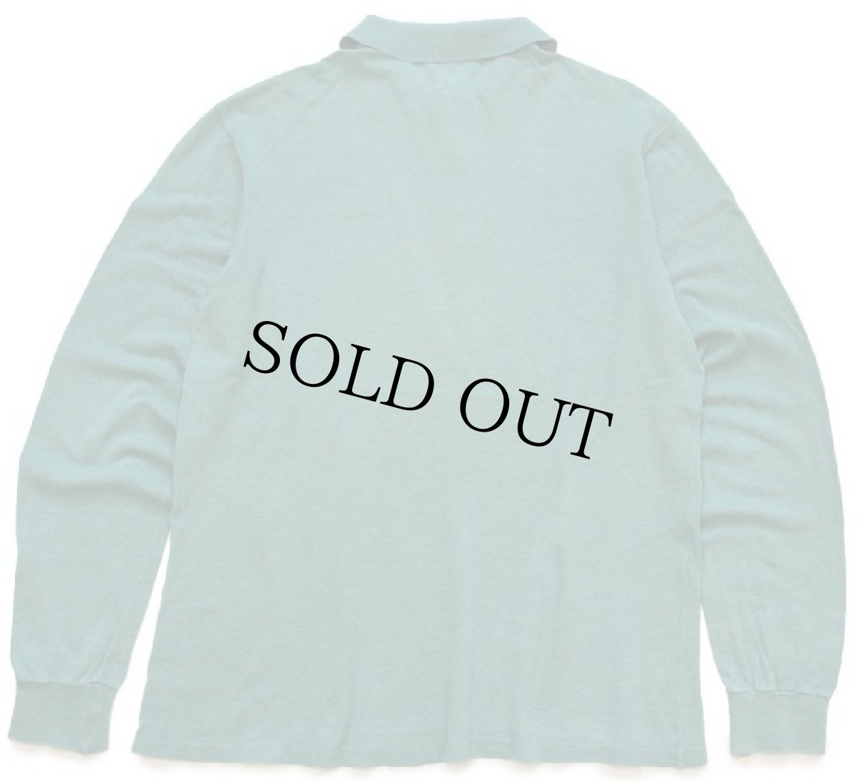 画像2: 70s フランス製 CHEMISE LACOSTE ラコステ ワンポイント コットン 鹿の子 長袖ポロシャツ 杢グリーン 5★105 (2)