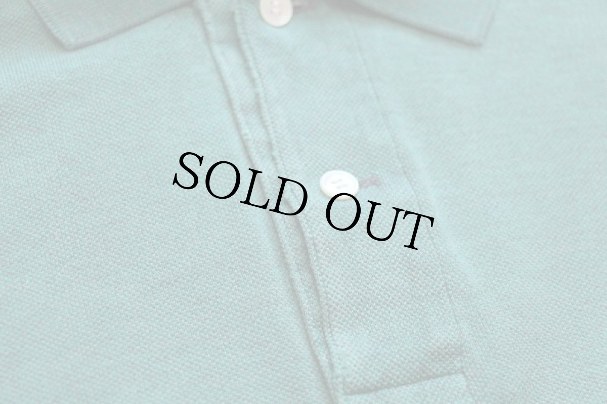 画像5: 70s フランス製 CHEMISE LACOSTE ラコステ ワンポイント コットン 鹿の子 長袖ポロシャツ 杢グリーン 5★105 (5)