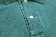 画像5: 70s フランス製 CHEMISE LACOSTE ラコステ ワンポイント コットン 鹿の子 長袖ポロシャツ 杢グリーン 5★105 (5)