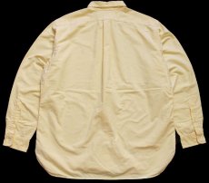 画像2: 00s ラルフローレン ワンポイント マチ付き ボタンダウン オックスフォード コットンシャツ 黄 XL (2)