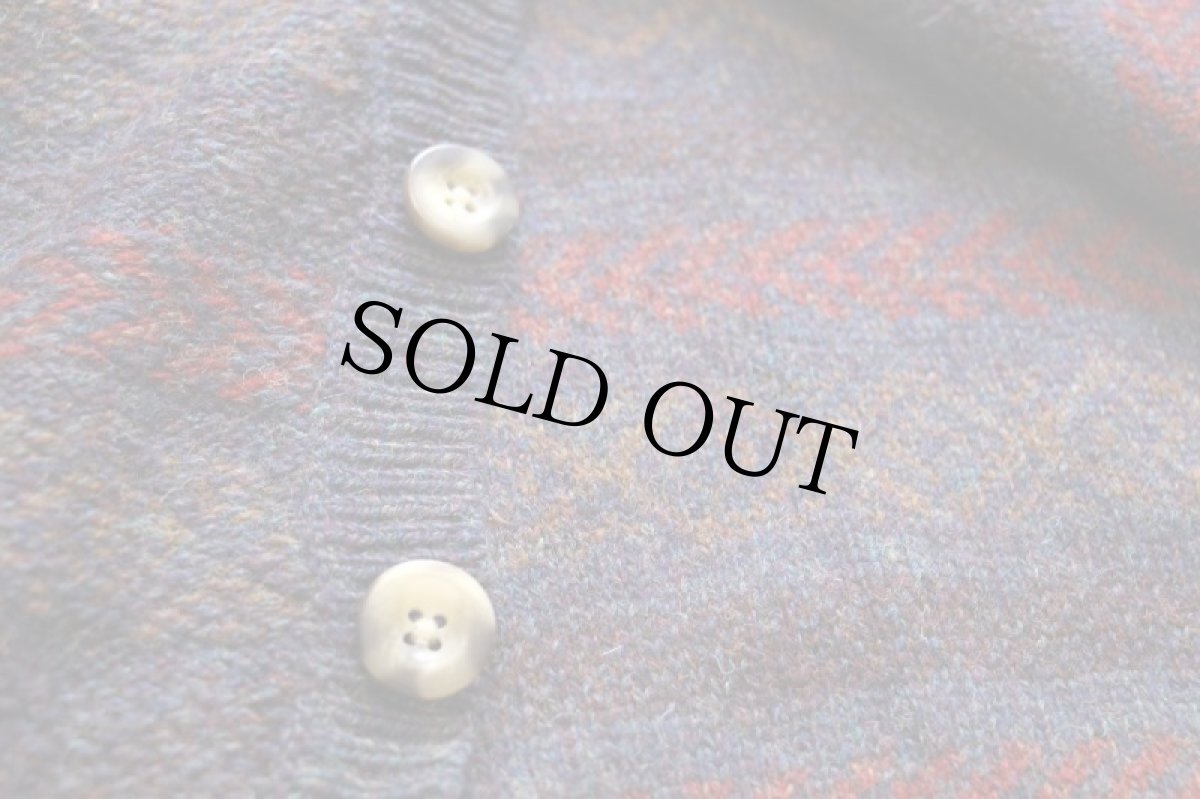 画像6: 90s EddieBauerエディーバウアー フェアアイル柄 裏生地 イレギュラー ウールニット ベスト カーディガン L (6)