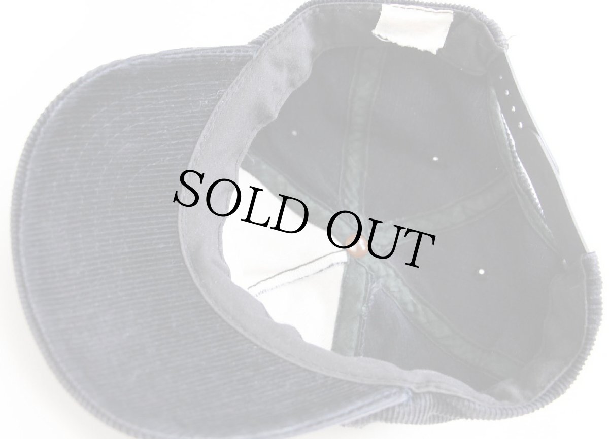 画像4: 80s LAKE CITY Hoops 刺繍 コットン コーデュロイキャップ 黒 フェード (4)