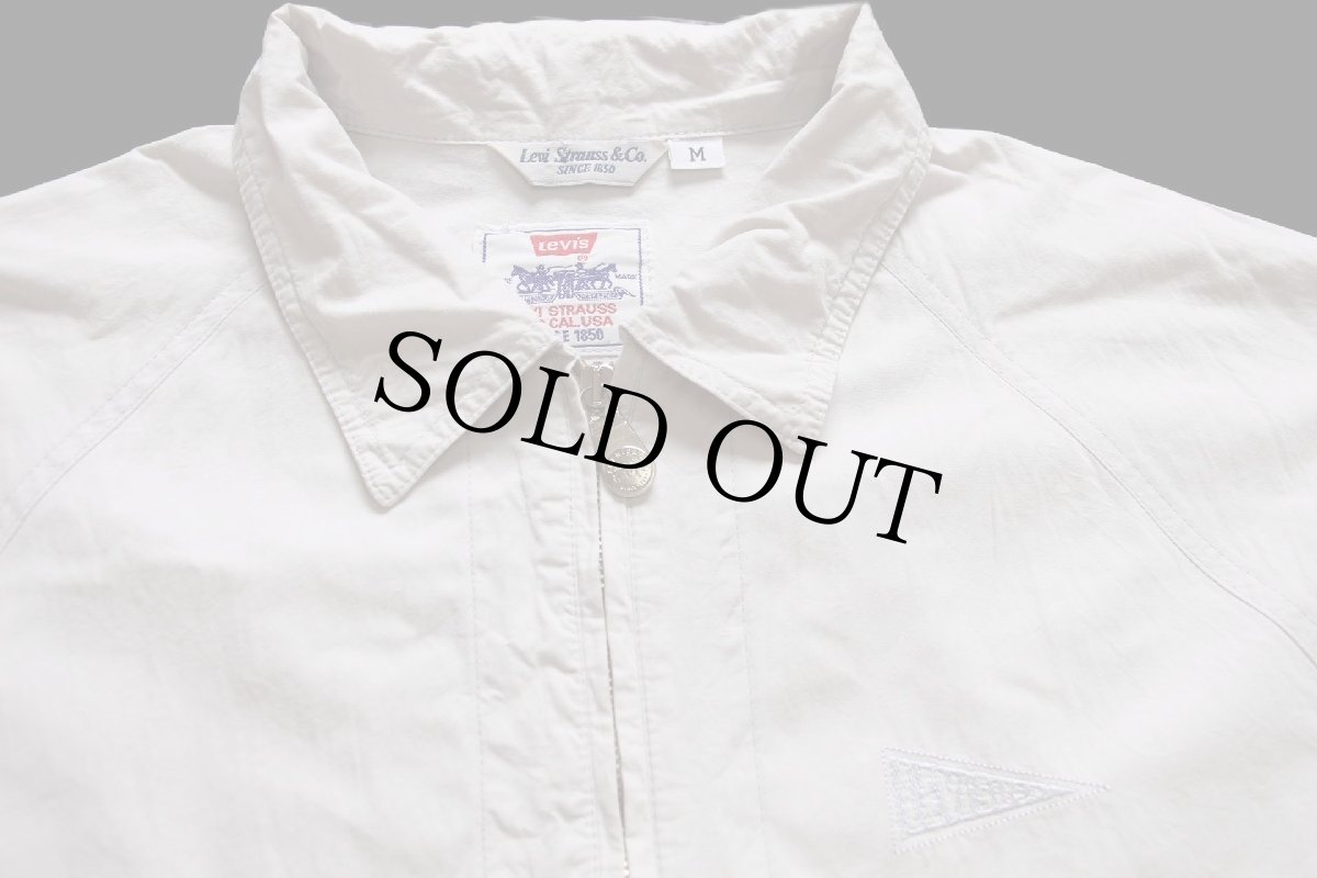 画像3: 90s イタリア製 Levi'sリーバイス ロゴ刺繍 ポプリン ジャケット グレーベージュ★ユーロ (3)