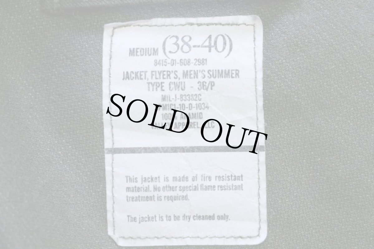 画像4: 10s 米軍 USAF CWU-36/P パッチ付き ノボロイド アラミド フライトジャケット セージグリーン M★艶消しマット (4)