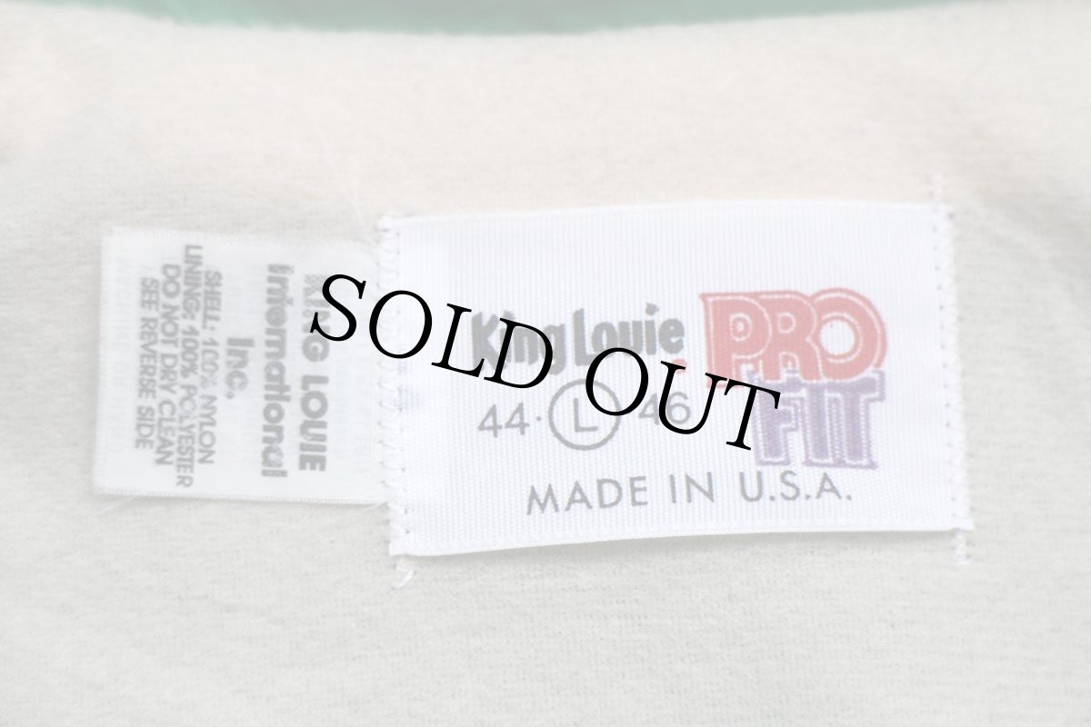 画像4: 80s USA製 King Louieキングルイ Weyerhaeuser ロゴ ナイロン コーチジャケット 緑 L (4)