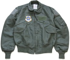 画像1: 10s 米軍 USAF CWU-36/P パッチ付き ノボロイド アラミド フライトジャケット セージグリーン M★艶消しマット (1)