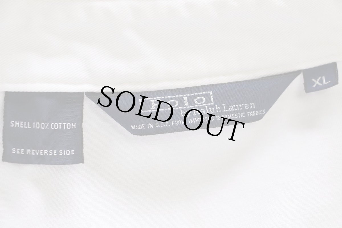 画像4: 80s USA製 ポロ ラルフローレン ワンポイント チンスト付き コットンジャケット 白 XL (4)