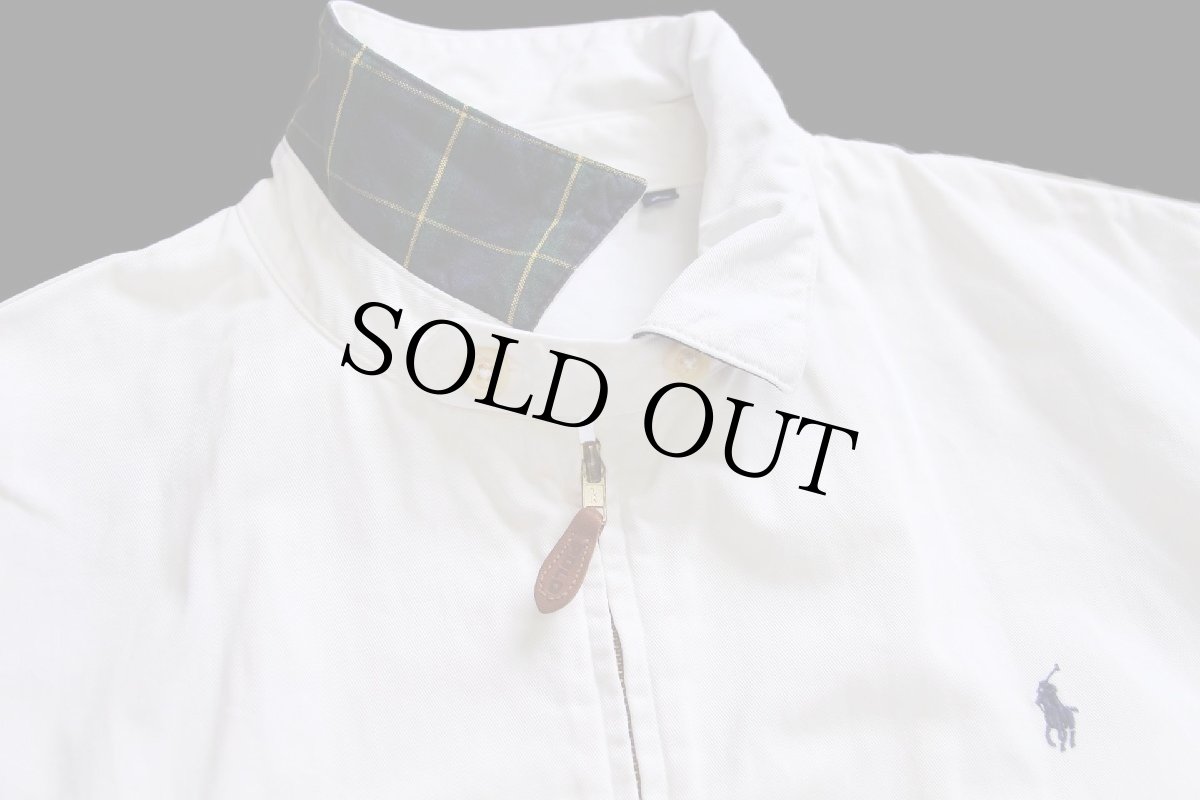 画像3: 80s USA製 ポロ ラルフローレン ワンポイント チンスト付き コットンジャケット 白 XL (3)
