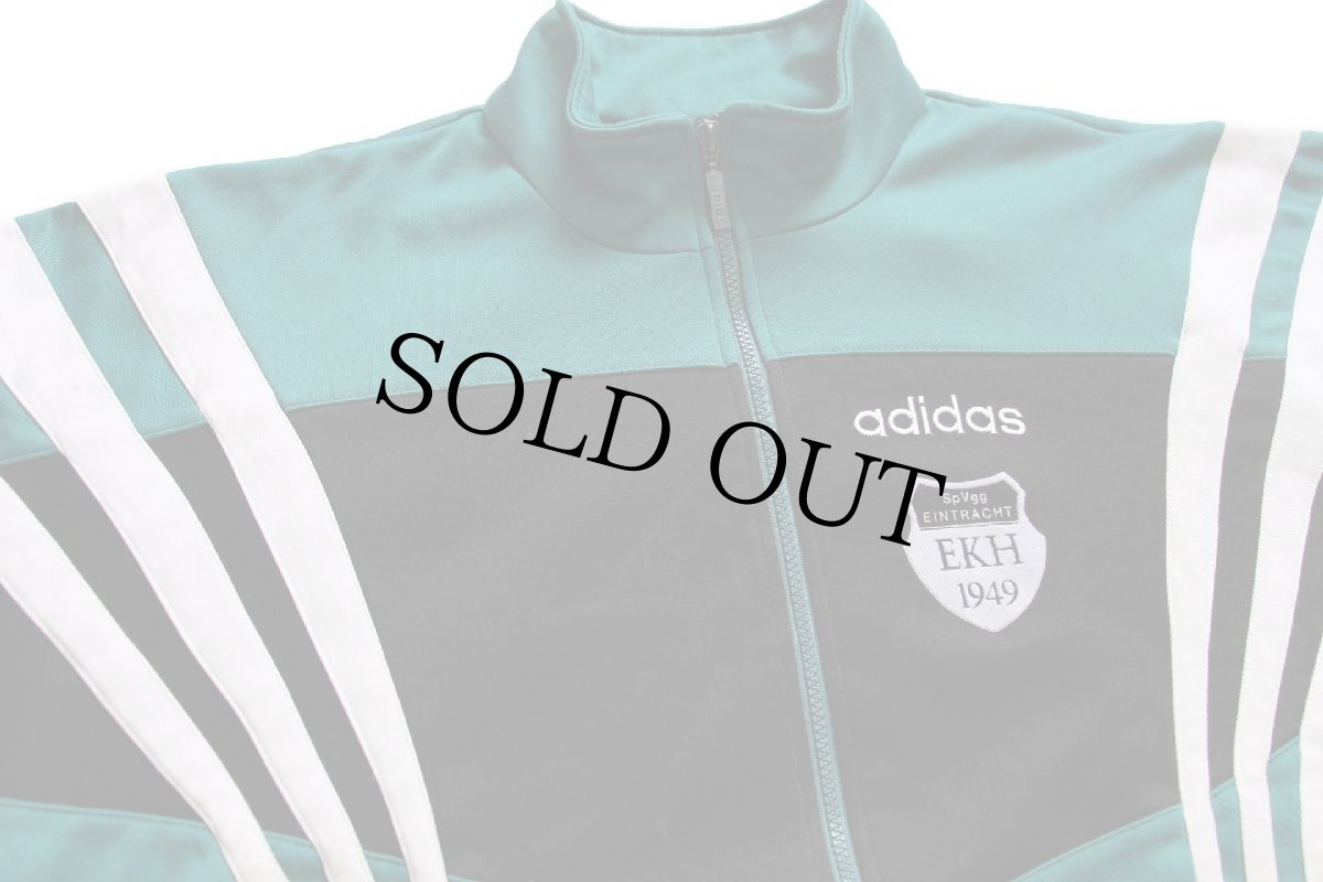 画像3: 90s adidasアディダス ロゴ刺繍&EINTRACHTフロッキープリント マルチカラー トラックジャケット L★ジャージ (3)
