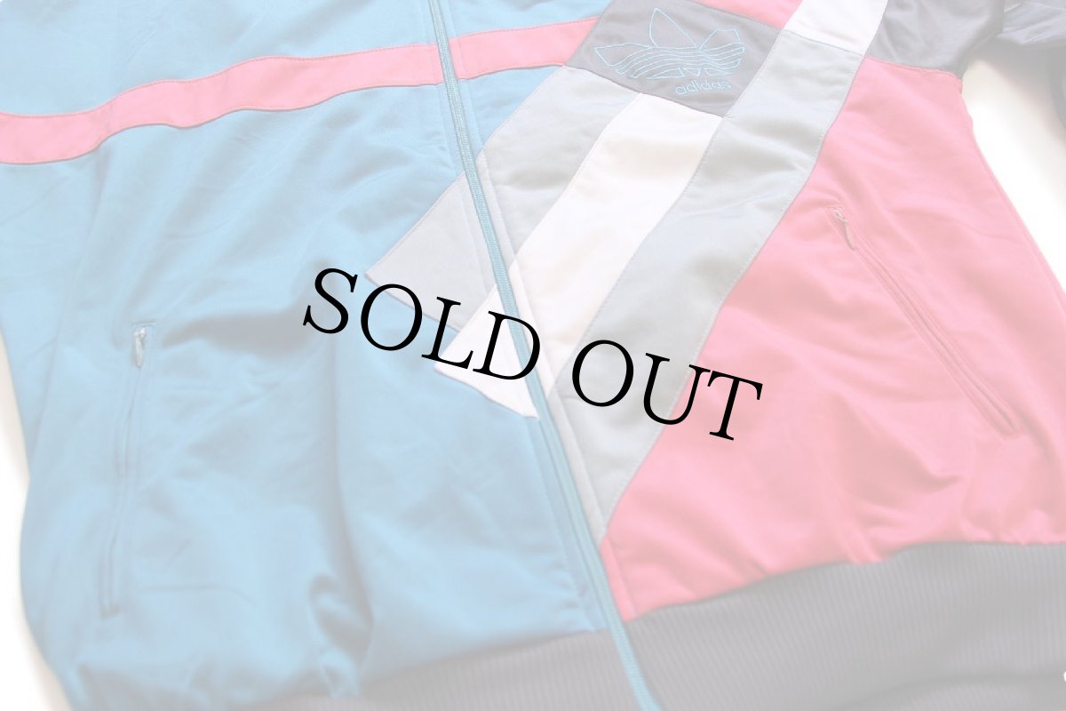 画像5: 90s adidasアディダス トレフォイル ロゴ刺繍 マルチカラー アシンメトリー トラックジャケット M★ジャージ (5)