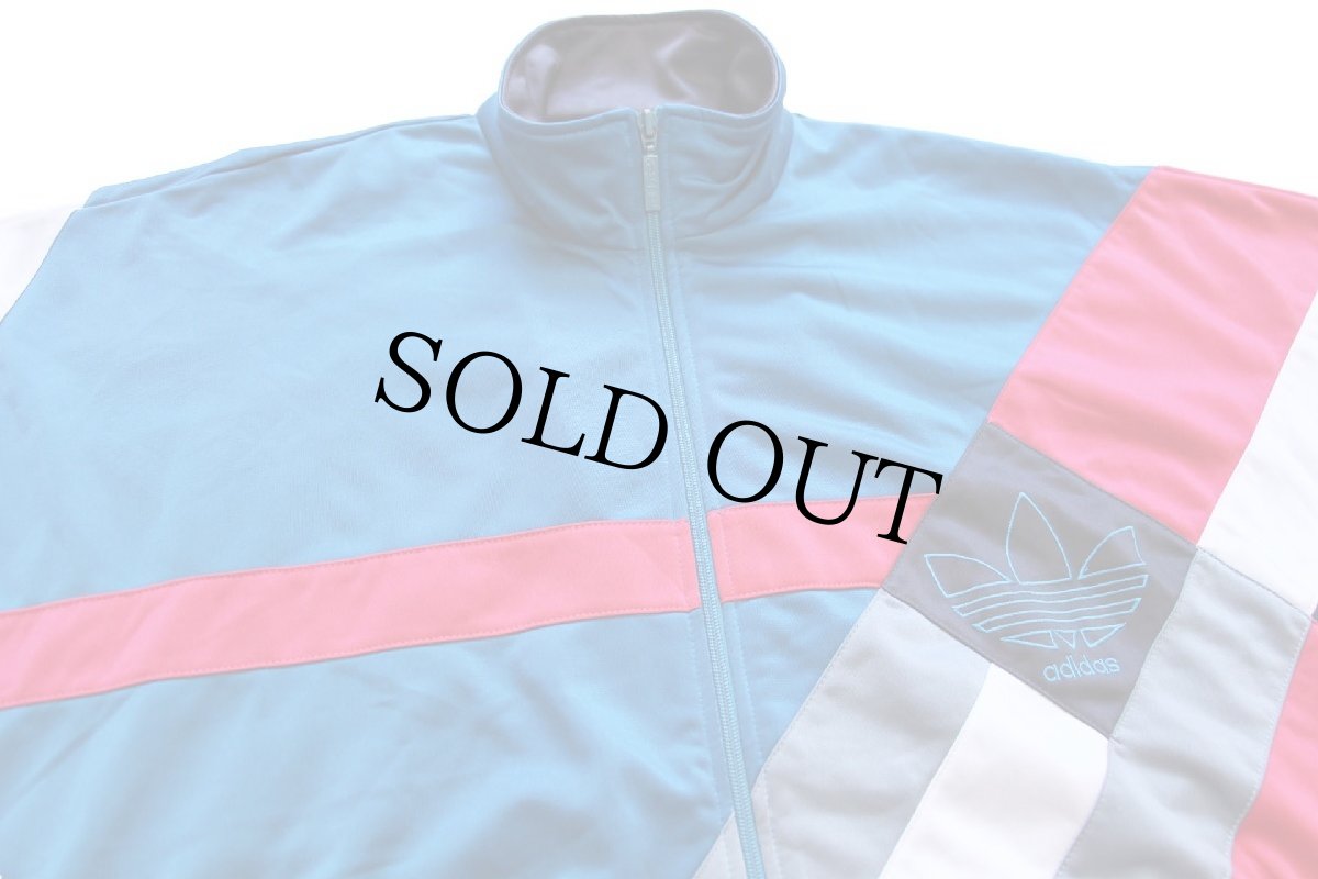 画像3: 90s adidasアディダス トレフォイル ロゴ刺繍 マルチカラー アシンメトリー トラックジャケット M★ジャージ (3)