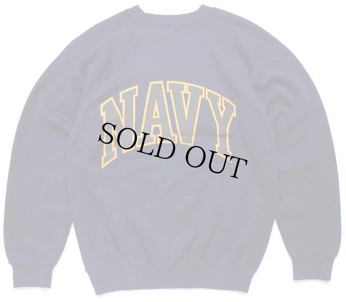 画像2: 80s USA製 米軍 U.S.NAVY ロゴ 両面リフレクタープリント スウェット 紺 M (2)