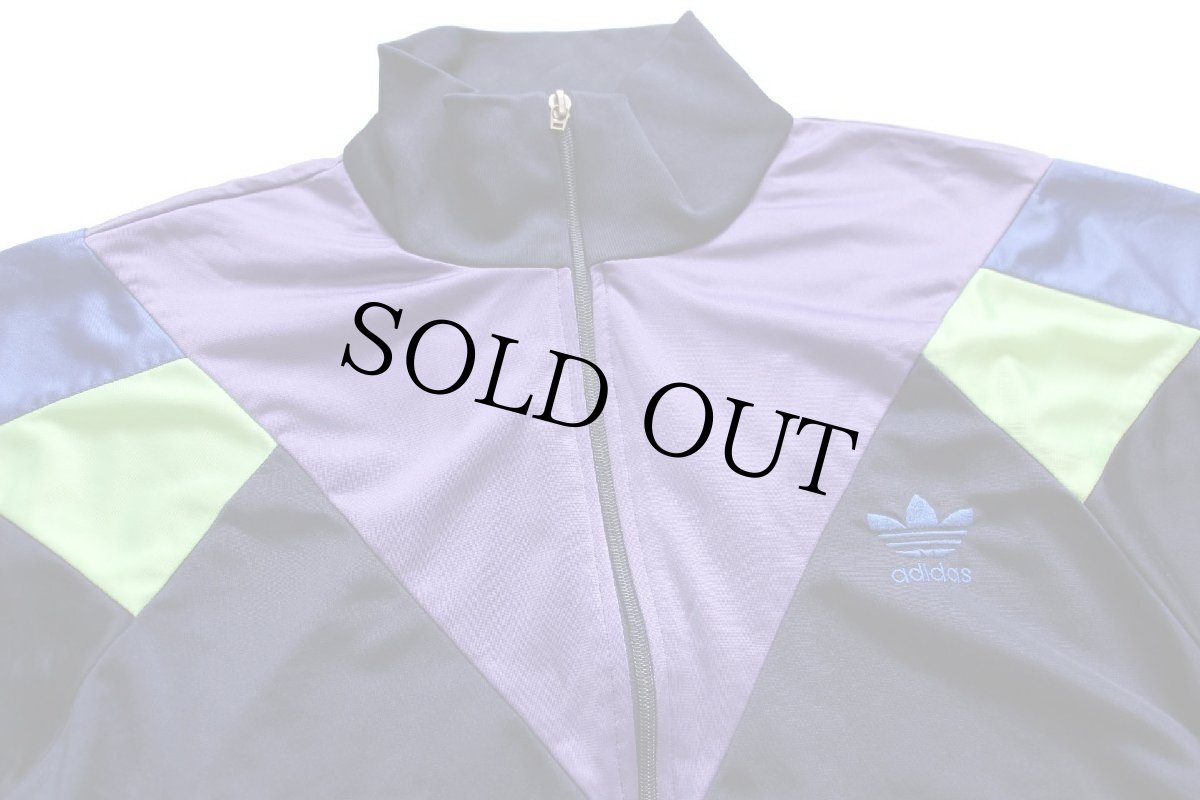 画像3: 80s adidasアディダス トレフォイル ロゴ刺繍 マルチカラー ハイネック トラックジャケット 180★ジャージ (3)