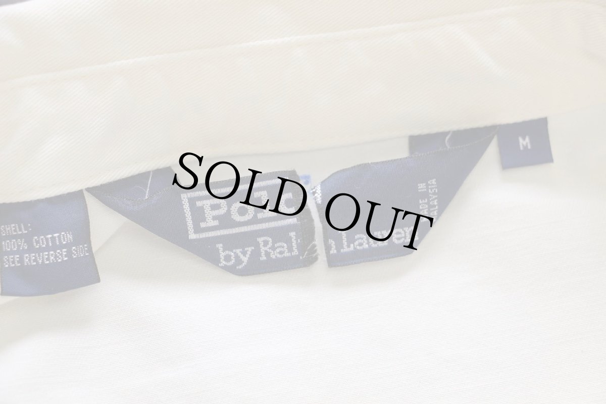 画像4: 90s ポロ ラルフローレン ワンポイント チンスト付き コットンジャケット アイボリー (4)