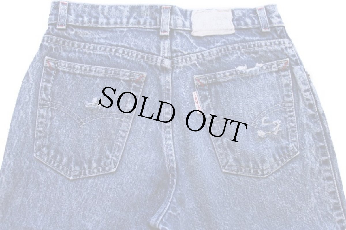画像5: 80s USA製 Levi'sリーバイス 40760 ワンタック ダメージ ケミカルウォッシュ デニムパンツ w30 L32★アシッド (5)