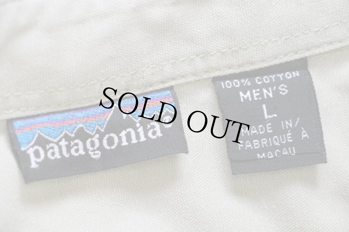 画像4: 90s patagoniaパタゴニア コットン キャンバス シャツ グリーングレー フェード L (4)