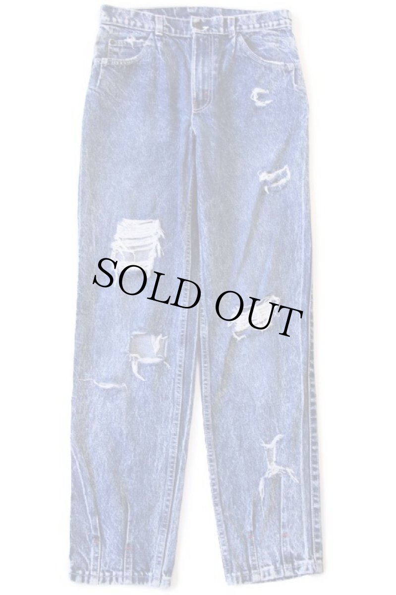 画像2: 80s USA製 Levi'sリーバイス 40760 ワンタック ダメージ ケミカルウォッシュ デニムパンツ w30 L32★アシッド (2)
