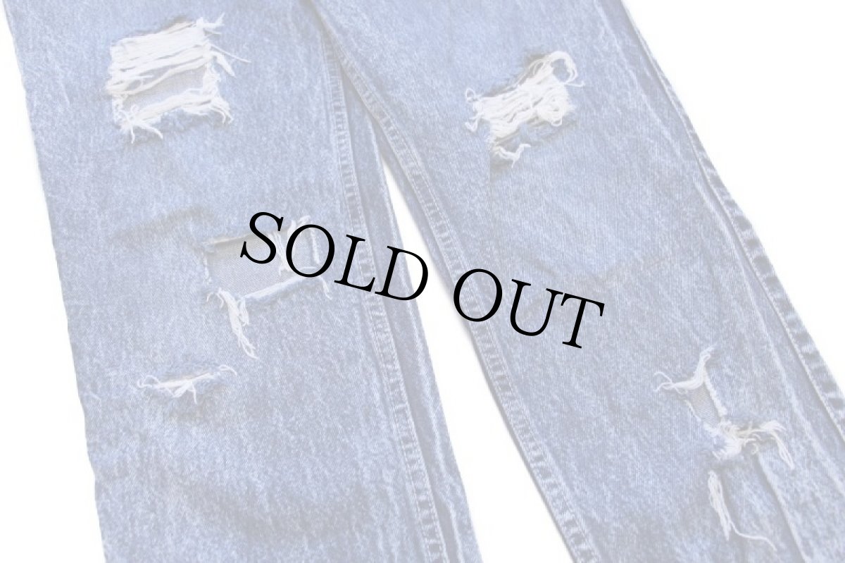 画像8: 80s USA製 Levi'sリーバイス 40760 ワンタック ダメージ ケミカルウォッシュ デニムパンツ w30 L32★アシッド (8)