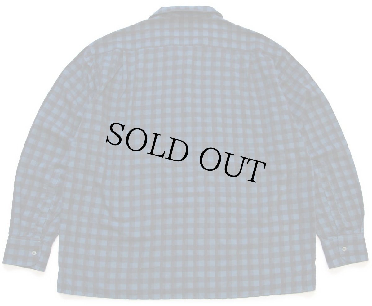 画像2: 90s イタリア製 SISLEY チェック オープンカラーシャツ L (2)