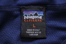 画像4: 00s USA製 patagoniaパタゴニア CAPILENEキャプリーン ハイネック ハーフジップ アンダーシャツ 紺 L (4)