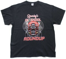 画像2: Sparky's OL'SKOOL ROUNDUP Rockabilly HOTROD コットンTシャツ 黒 XL (2)