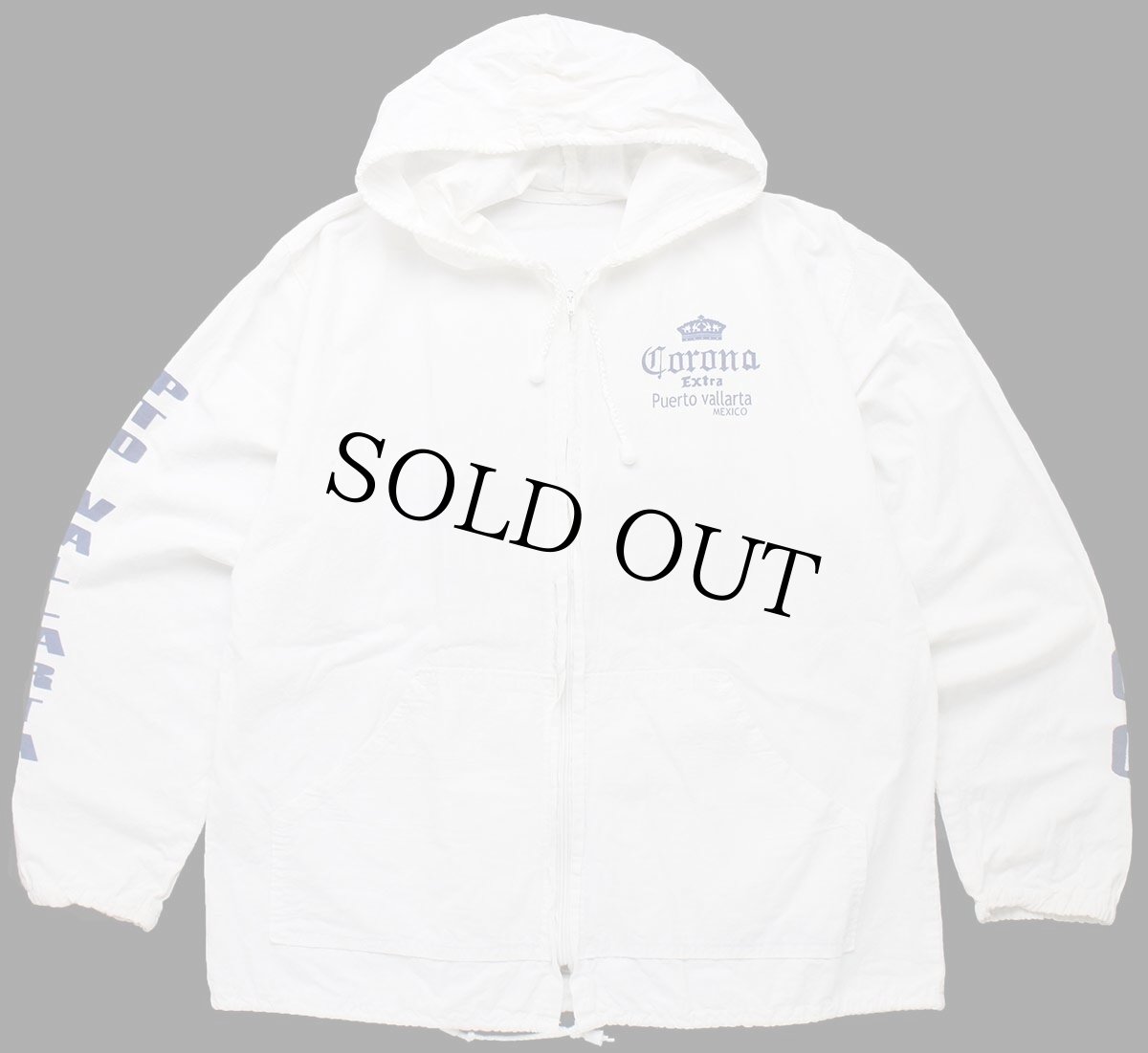 画像2: Corona MEMBER OF THE BEACH CLUB Puerto vallarta MEXICO ロゴ コットンパーカー 白 (2)