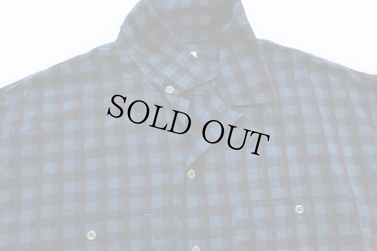 画像3: 90s イタリア製 SISLEY チェック オープンカラーシャツ L (3)