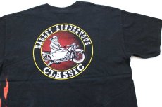 画像4: 00s HARLEY RENDEZVOUS CLASSIC フレイムス コットン ポケットTシャツ 黒 XL (4)