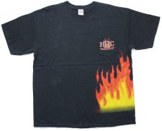 画像2: 00s HARLEY RENDEZVOUS CLASSIC フレイムス コットン ポケットTシャツ 黒 XL (2)