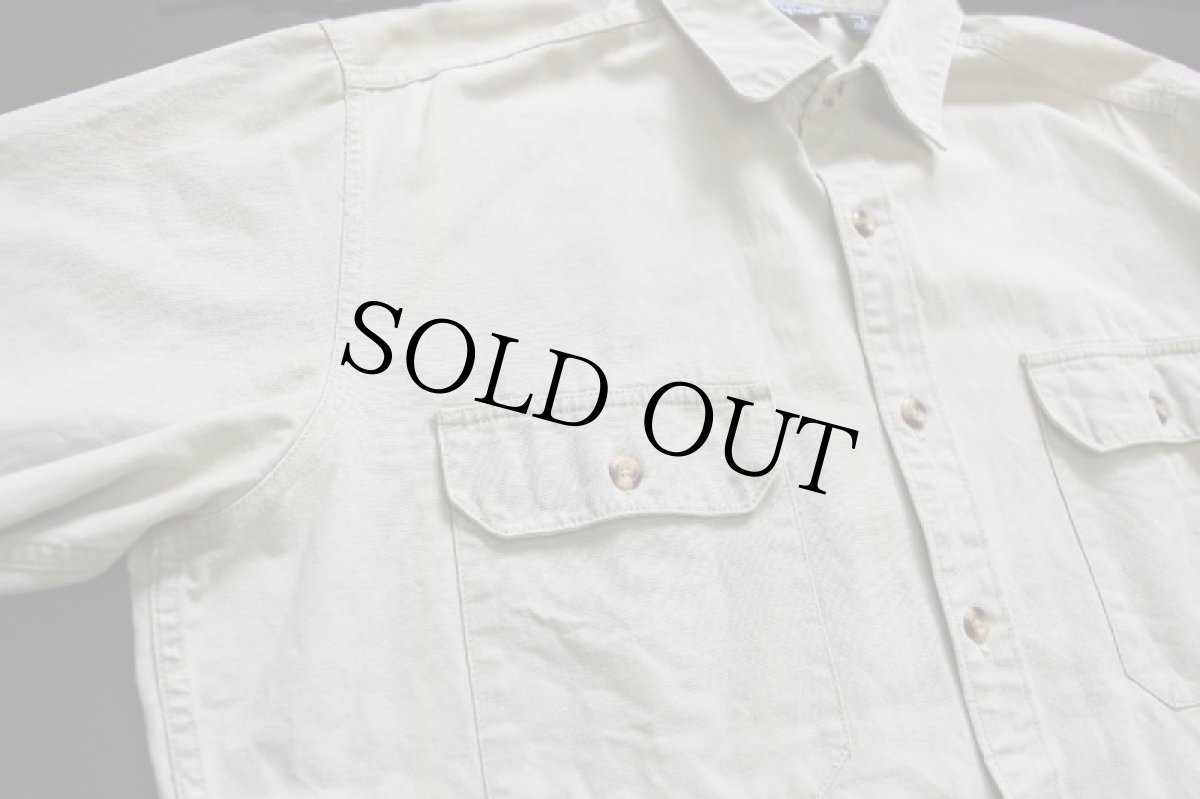 画像5: 90s patagoniaパタゴニア コットン キャンバス シャツ グリーングレー フェード L (5)