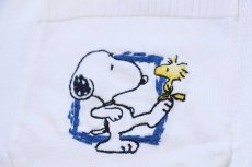 画像4: イタリア製 ICEBERG スヌーピー ウッドストック 刺繍 コットンニット ポロシャツ 白 (4)