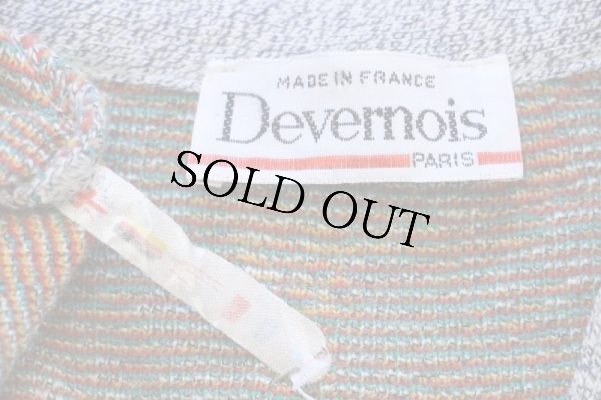 画像4: 80s フランス製 Devernois フラワー 総柄 パチポケ ジャガード ウール×アクリル×コットンニット カーディガン 14 (4)