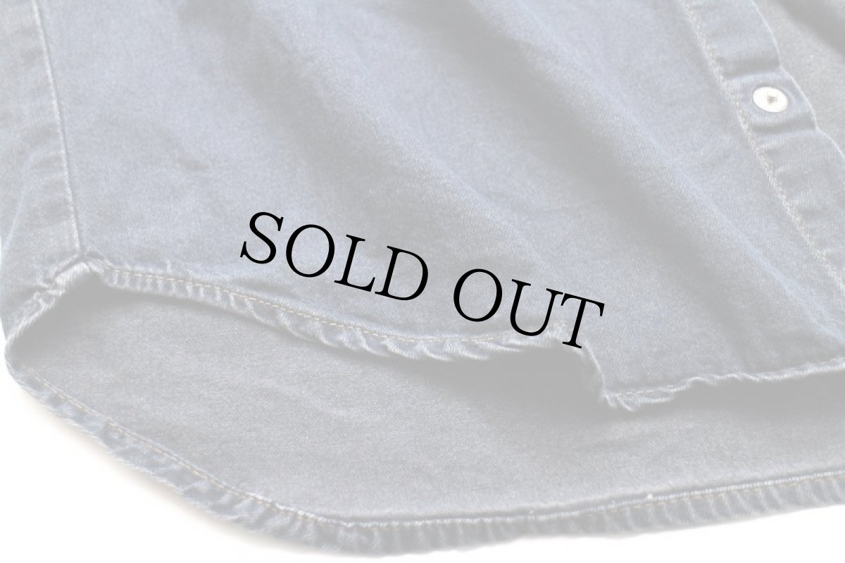 画像6: 90s Levi'sリーバイス ペンキ飛び カラーデニム ウエスタンシャツ 後染め 紺 M★ユーロ (6)