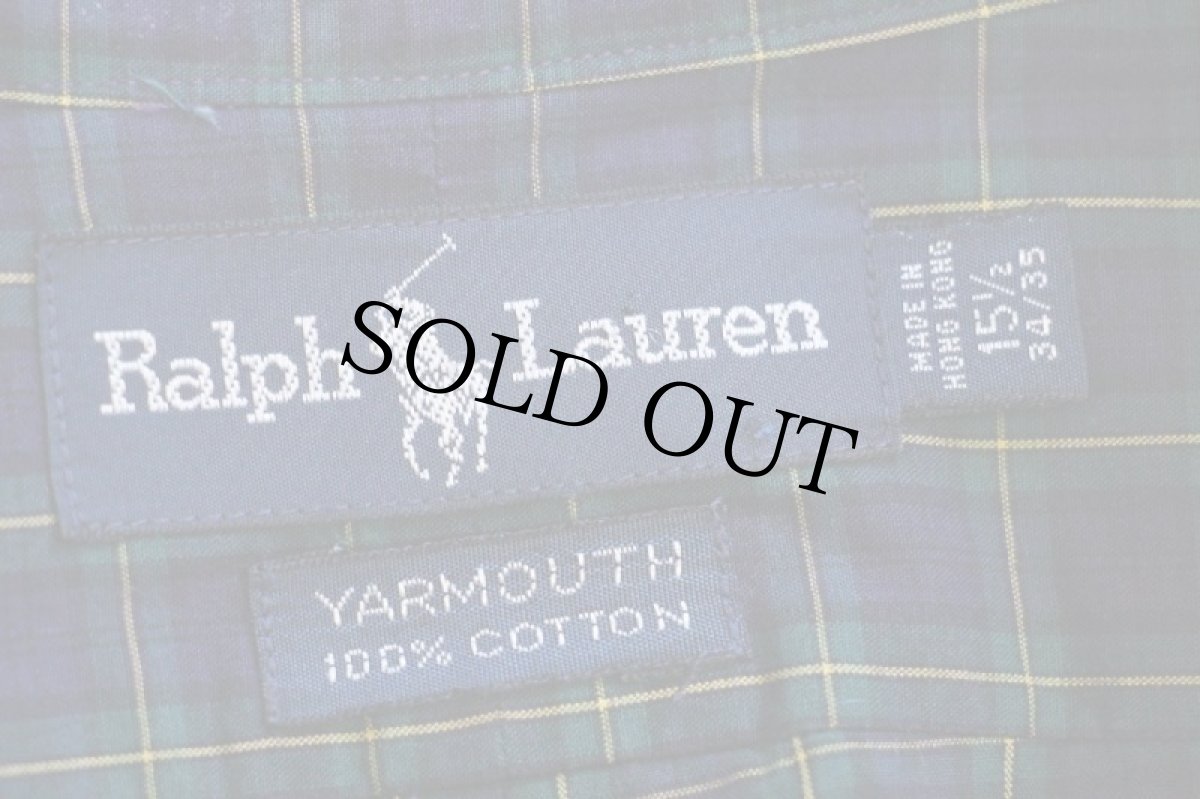 画像4: 90s ラルフローレン YARMOUTH タータンチェック ボタンダウン コットンシャツ 15.5 (4)