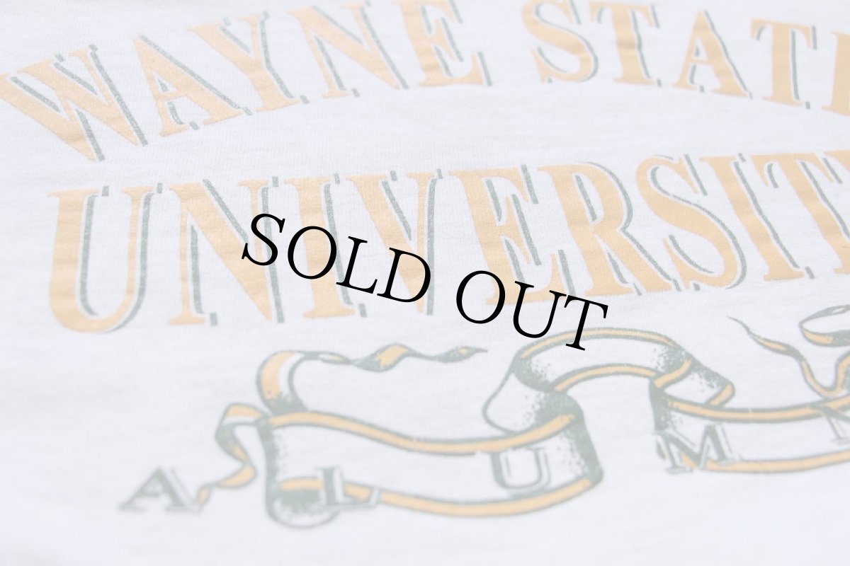 画像5: 90s USA製 Championチャンピオン WAYNE STATE UNIVERSITY 前V スウェット 杢ライトグレー L (5)