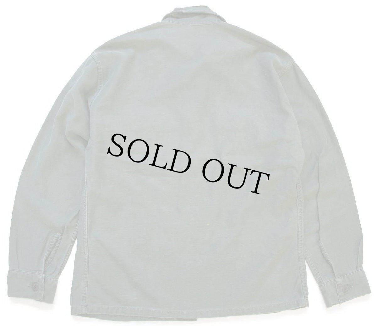 画像2: 50s 米軍 USMC U.S.NAVY P-58 SEABEES コットンサテン ユーティリティシャツ ボロ オリーブグリーン (2)