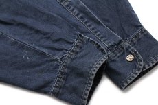 画像7: 90s Levi'sリーバイス ペンキ飛び カラーデニム ウエスタンシャツ 後染め 紺 M★ユーロ (7)