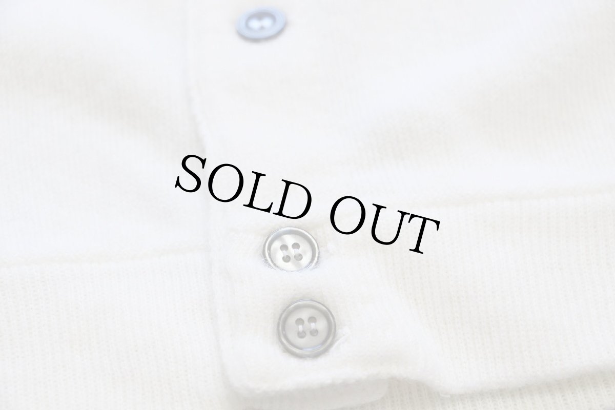 画像5: 70s IZOD LACOSTE ラコステ ワンポイント パール編み アクリルニット カーディガン 白 L (5)