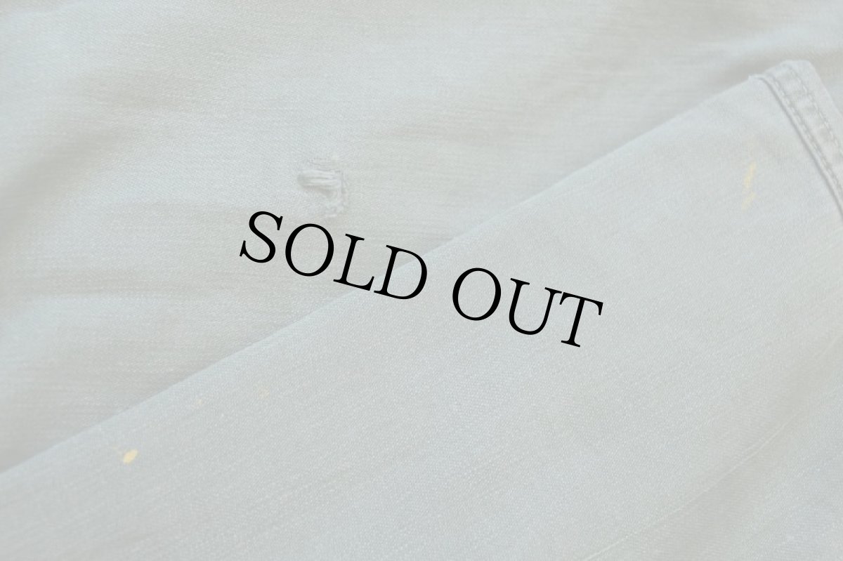 画像8: 50s 米軍 USMC U.S.NAVY P-58 SEABEES コットンサテン ユーティリティシャツ ボロ オリーブグリーン (8)