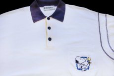 画像3: イタリア製 ICEBERG スヌーピー ウッドストック 刺繍 コットンニット ポロシャツ 白 (3)